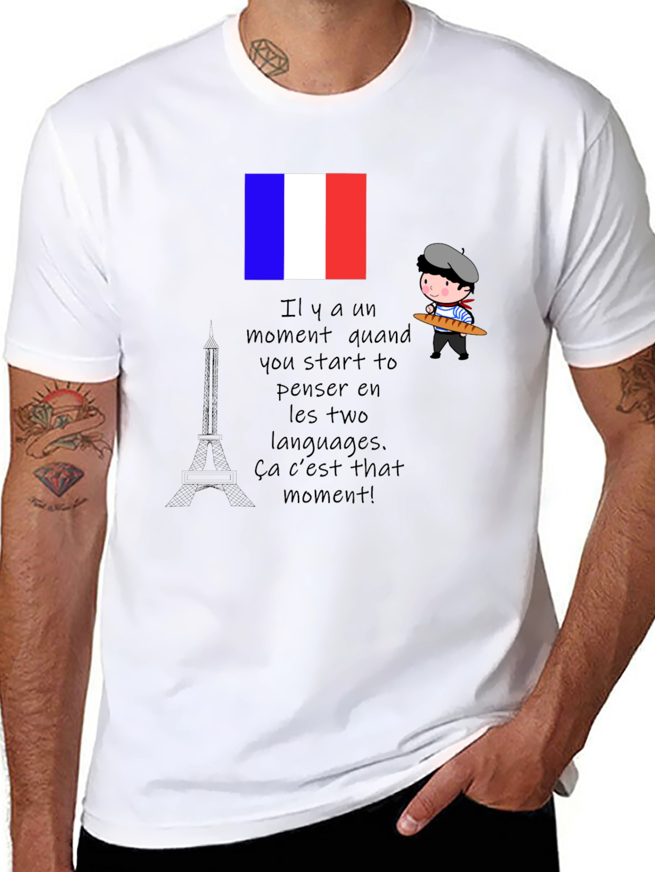 French Language T-Shirt Paris France Novelty