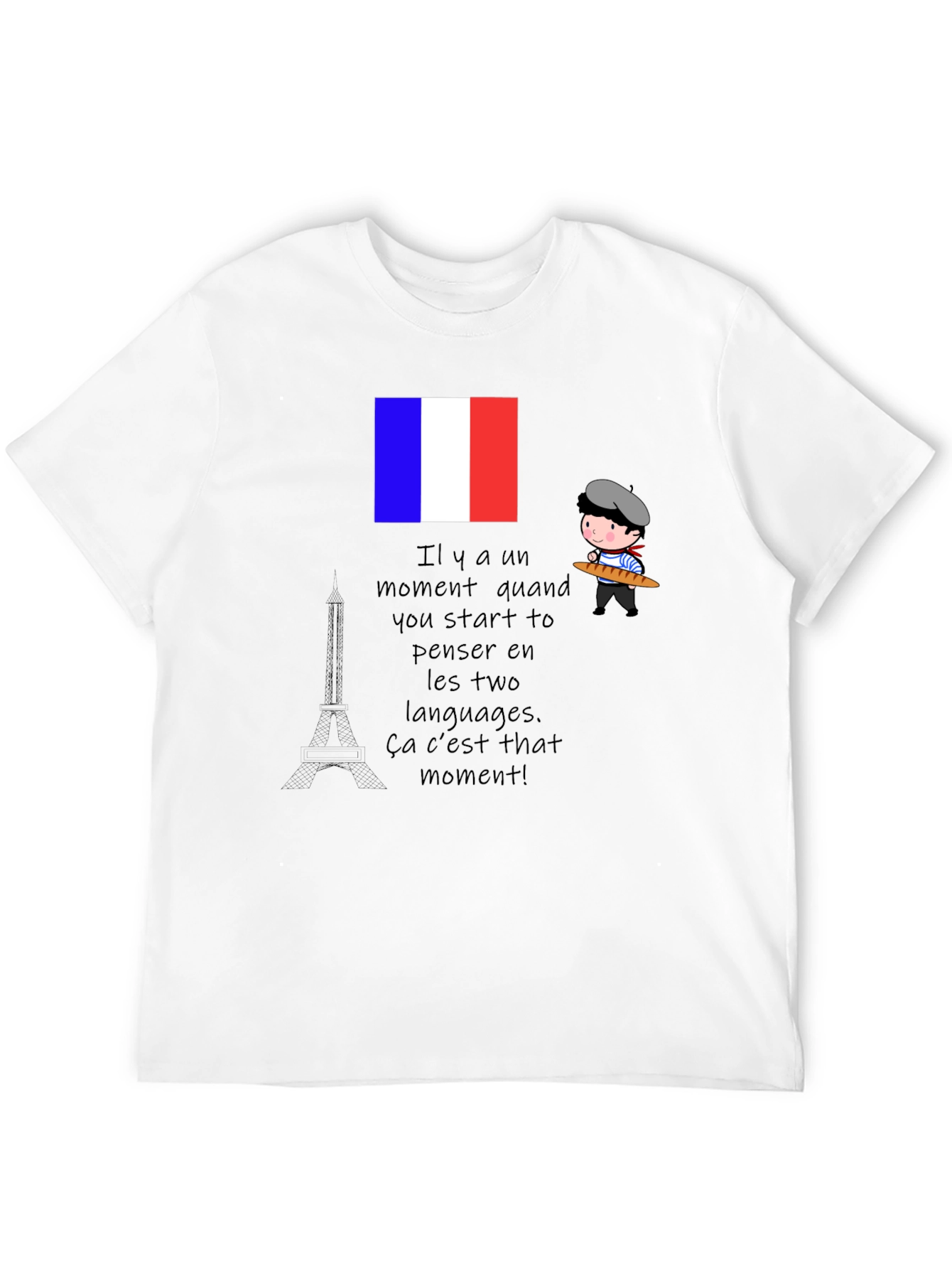 French Language T-Shirt Paris France Novelty