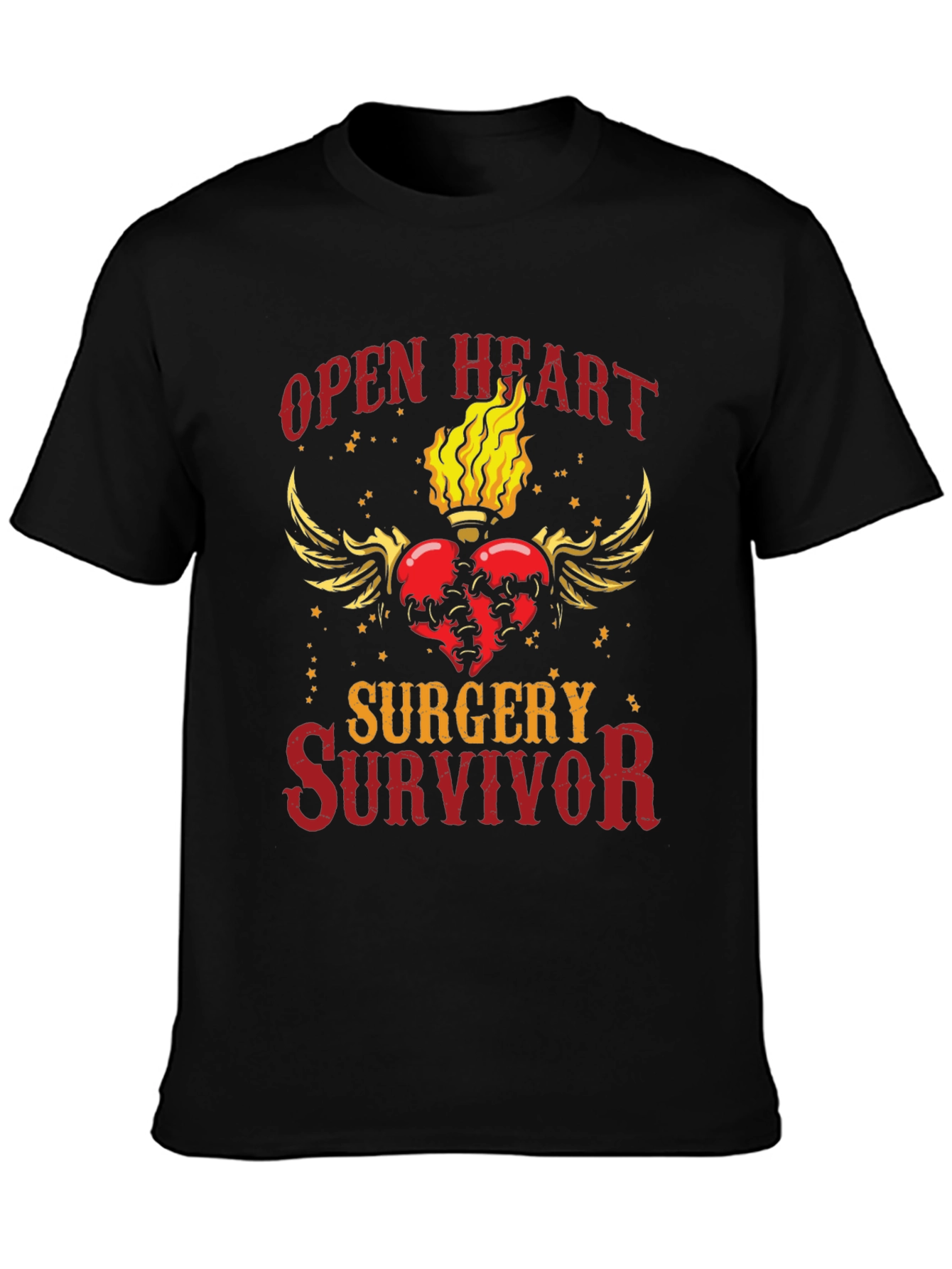Open Heart Surgery Survivor Graphic T-Shirt