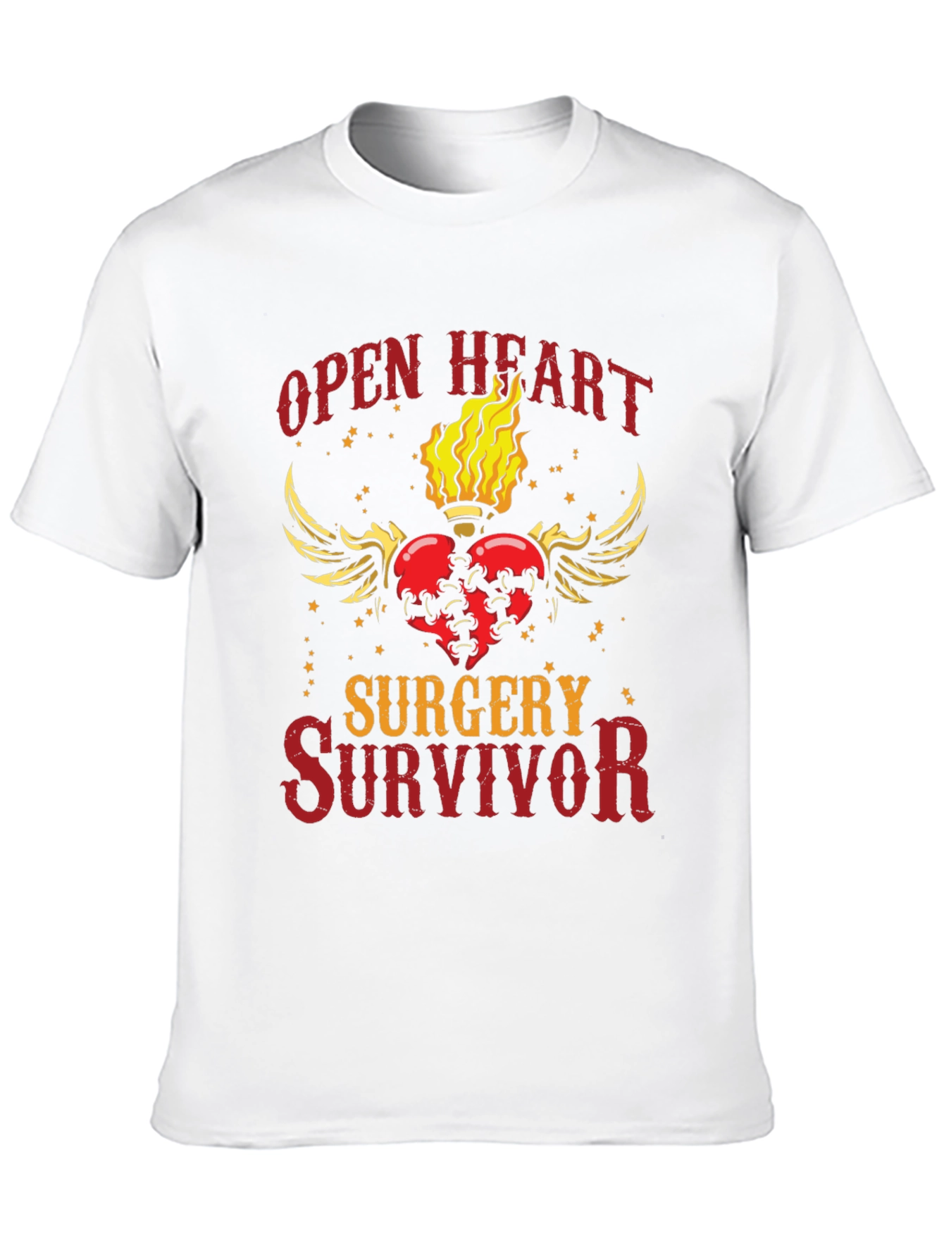 Open Heart Surgery Survivor Graphic T-Shirt