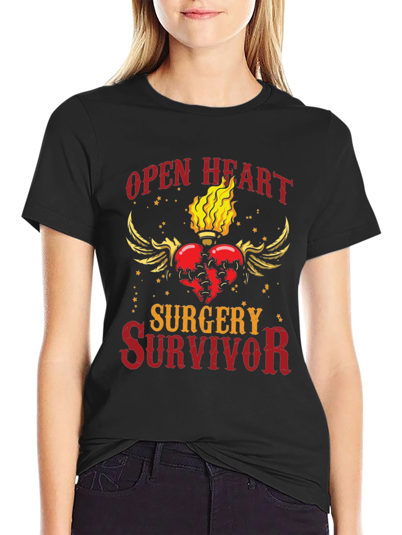 Open Heart Surgery Survivor Graphic T-Shirt