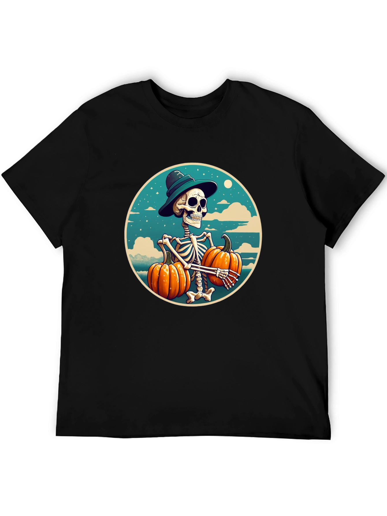 Skeleton Pumpkin T-Shirt - Halloween Graphic Tee