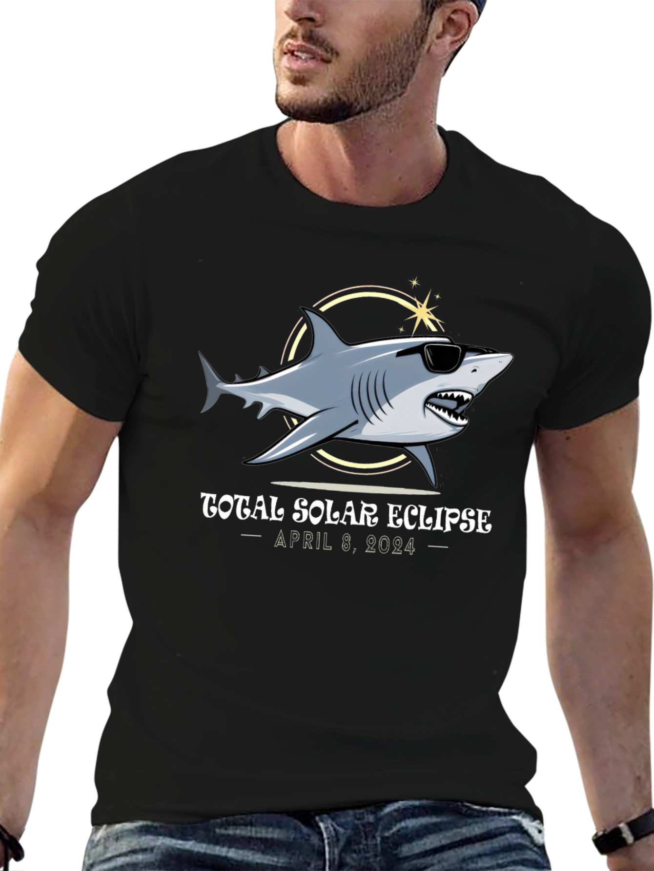 Total Solar Eclipse 2024 Shark T-Shirt