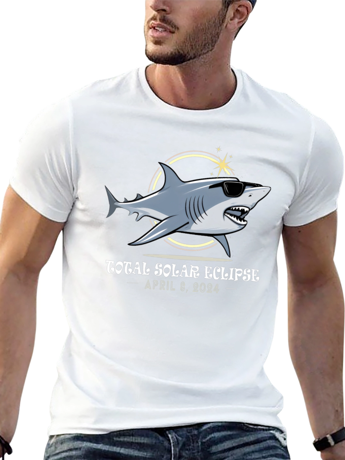 Total Solar Eclipse 2024 Shark T-Shirt
