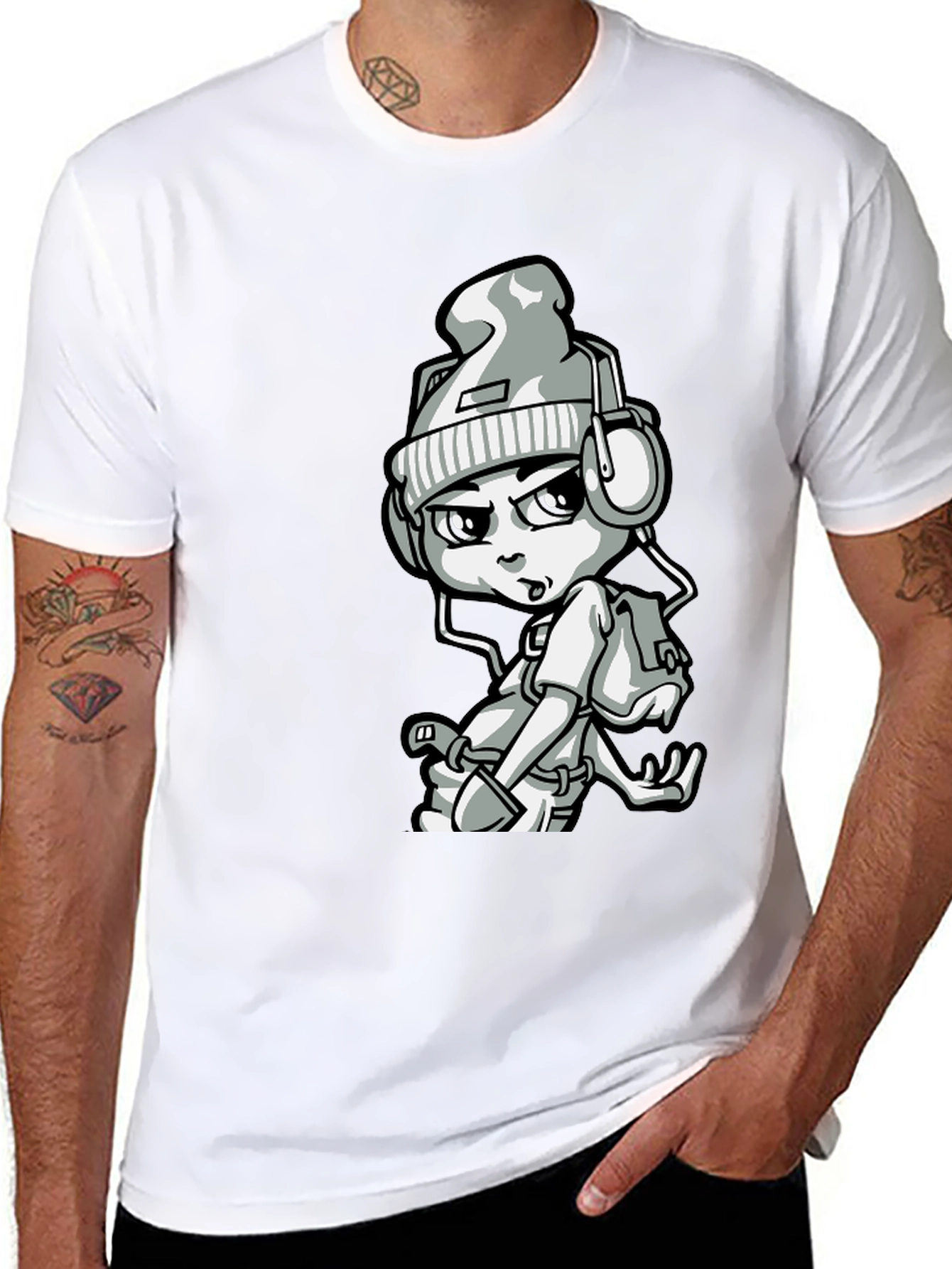 Urban Cartoon Graphic Print Tee