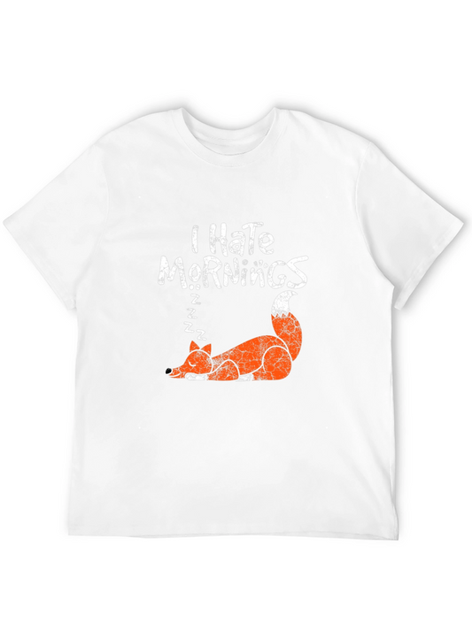I Hate Mornings Fox Graphic T-Shirt