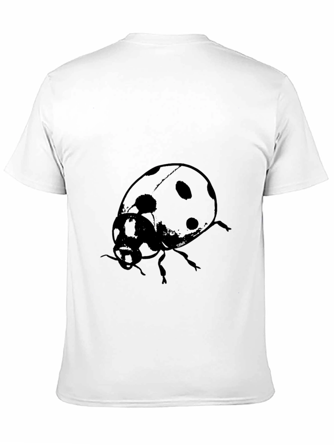 Ladybug Print Black T-Shirt