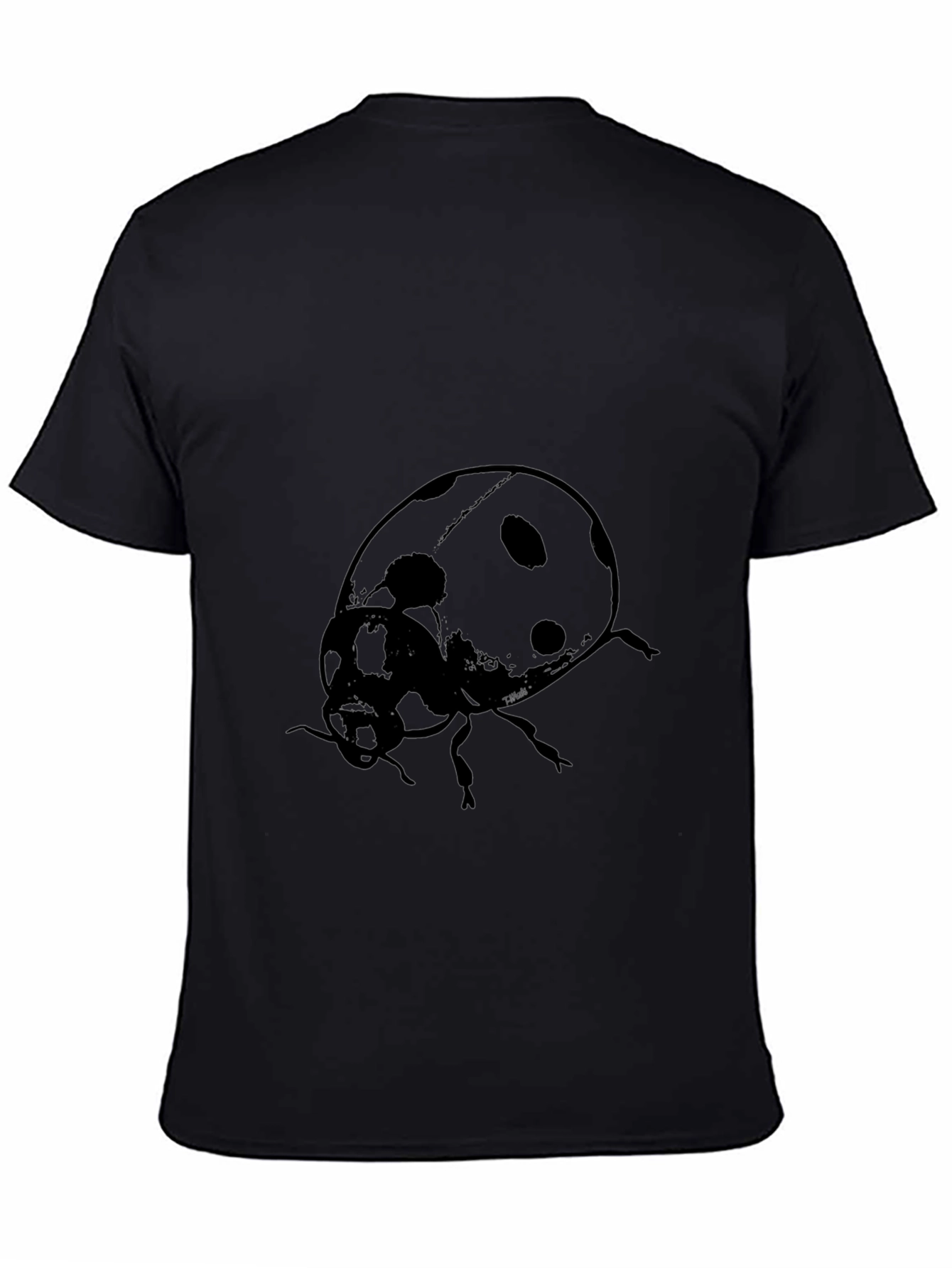 Ladybug Print Black T-Shirt