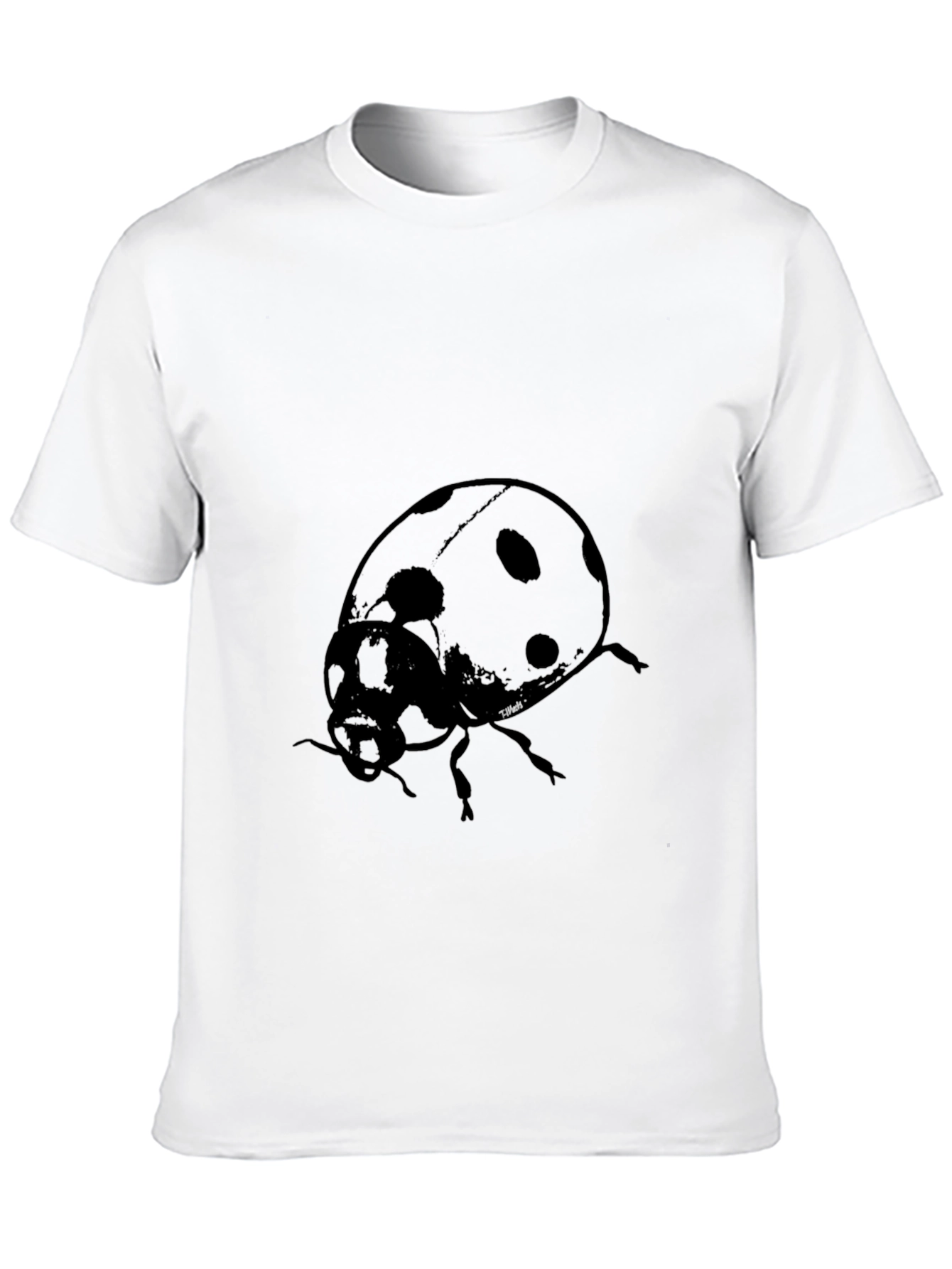 Ladybug Print Black T-Shirt
