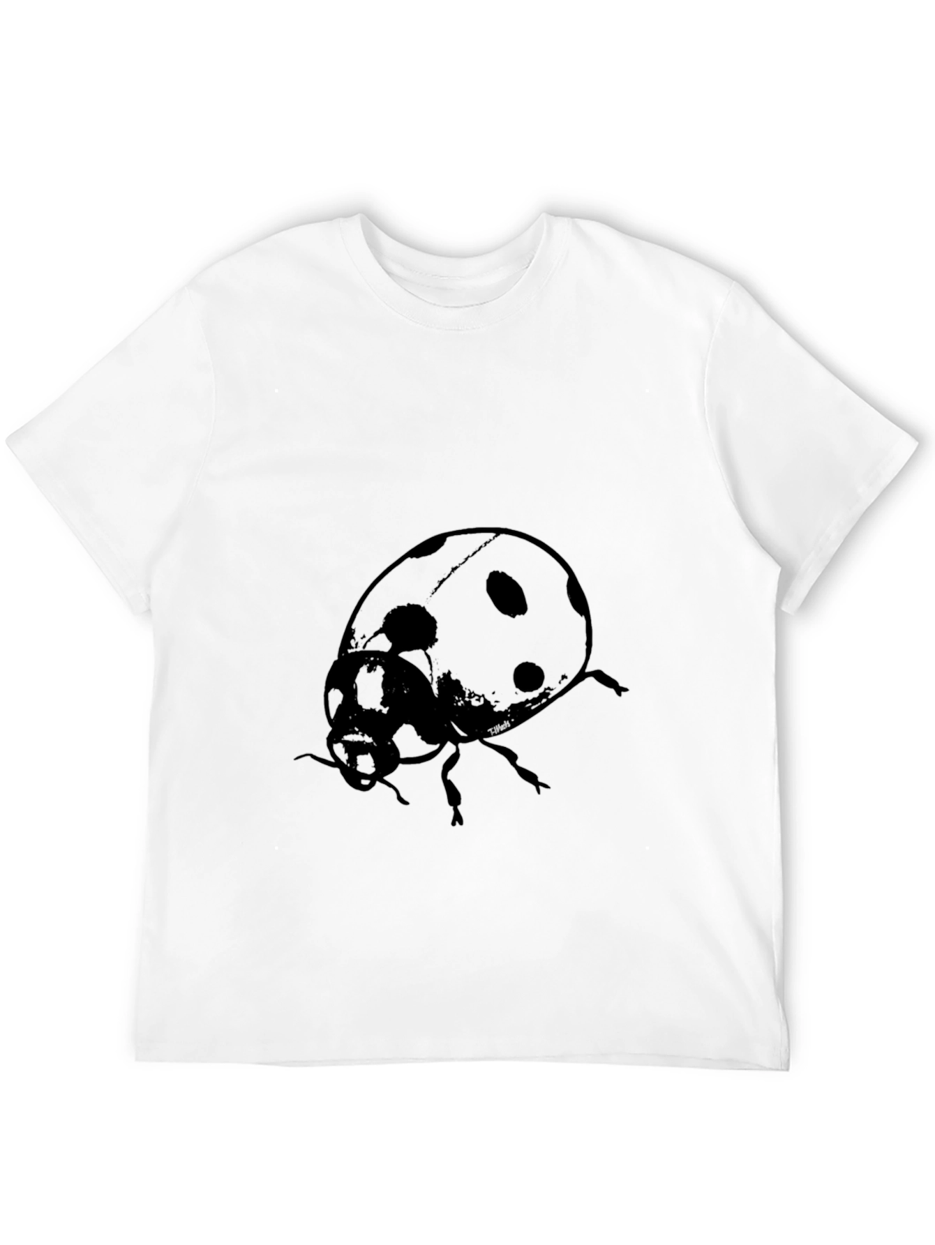 Ladybug Print Black T-Shirt