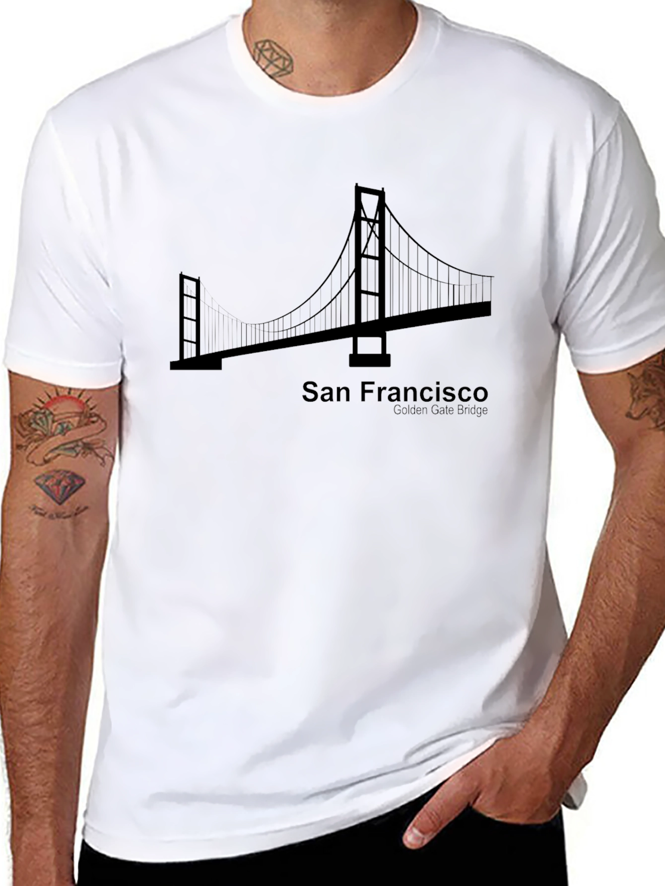 San Francisco Golden Gate Bridge Black T-Shirt