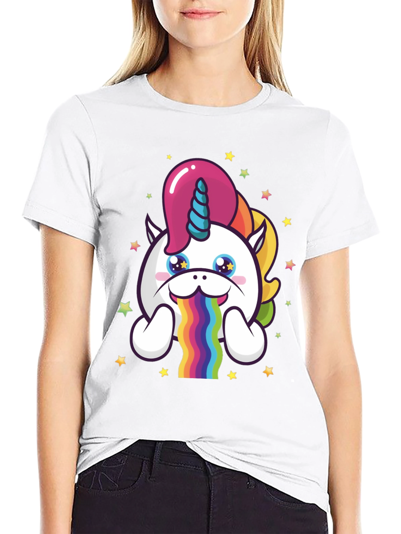 Unicorn Rainbow Puke Graphic Tee