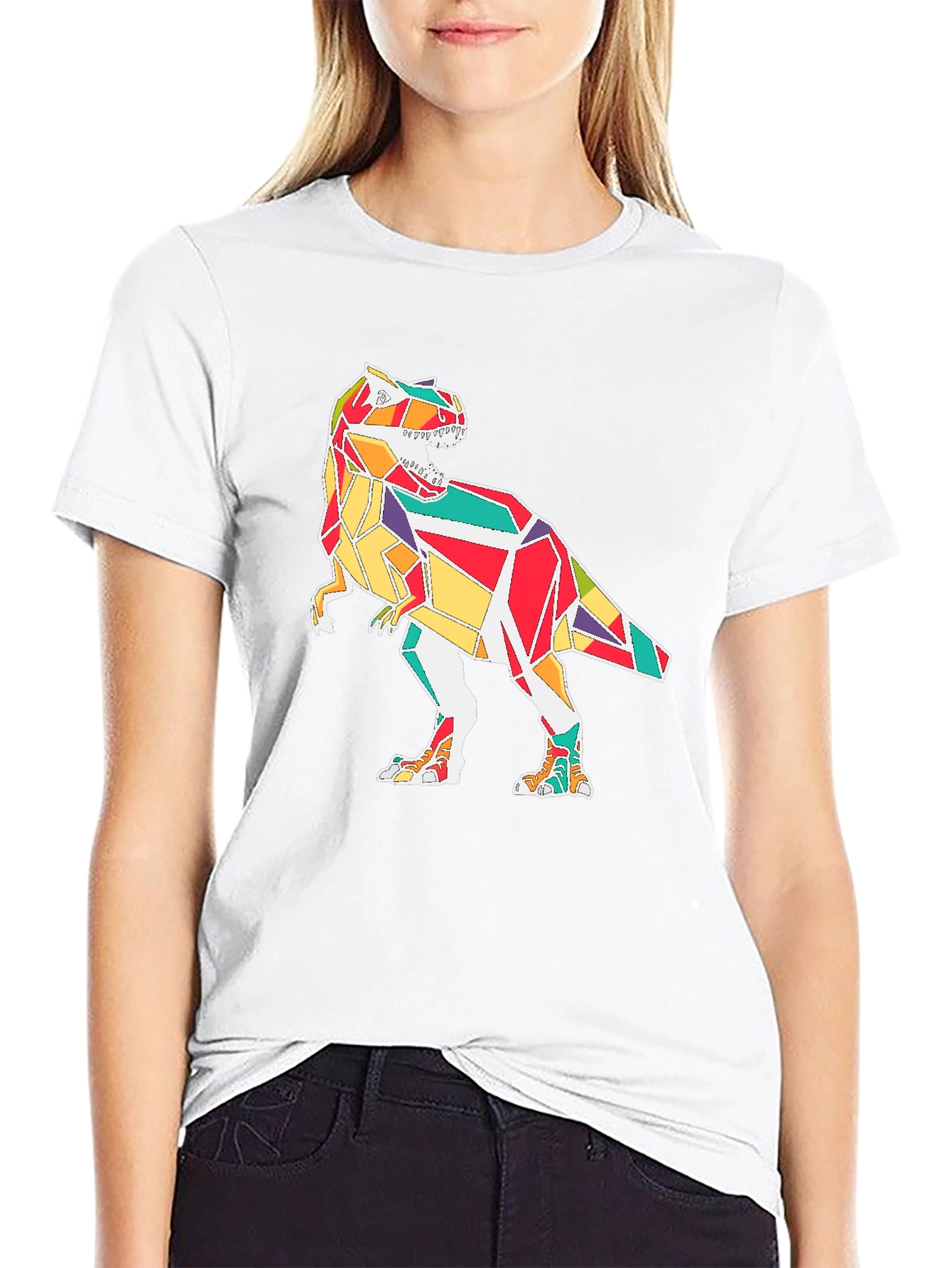 Geometric Dinosaur Graphic Tee