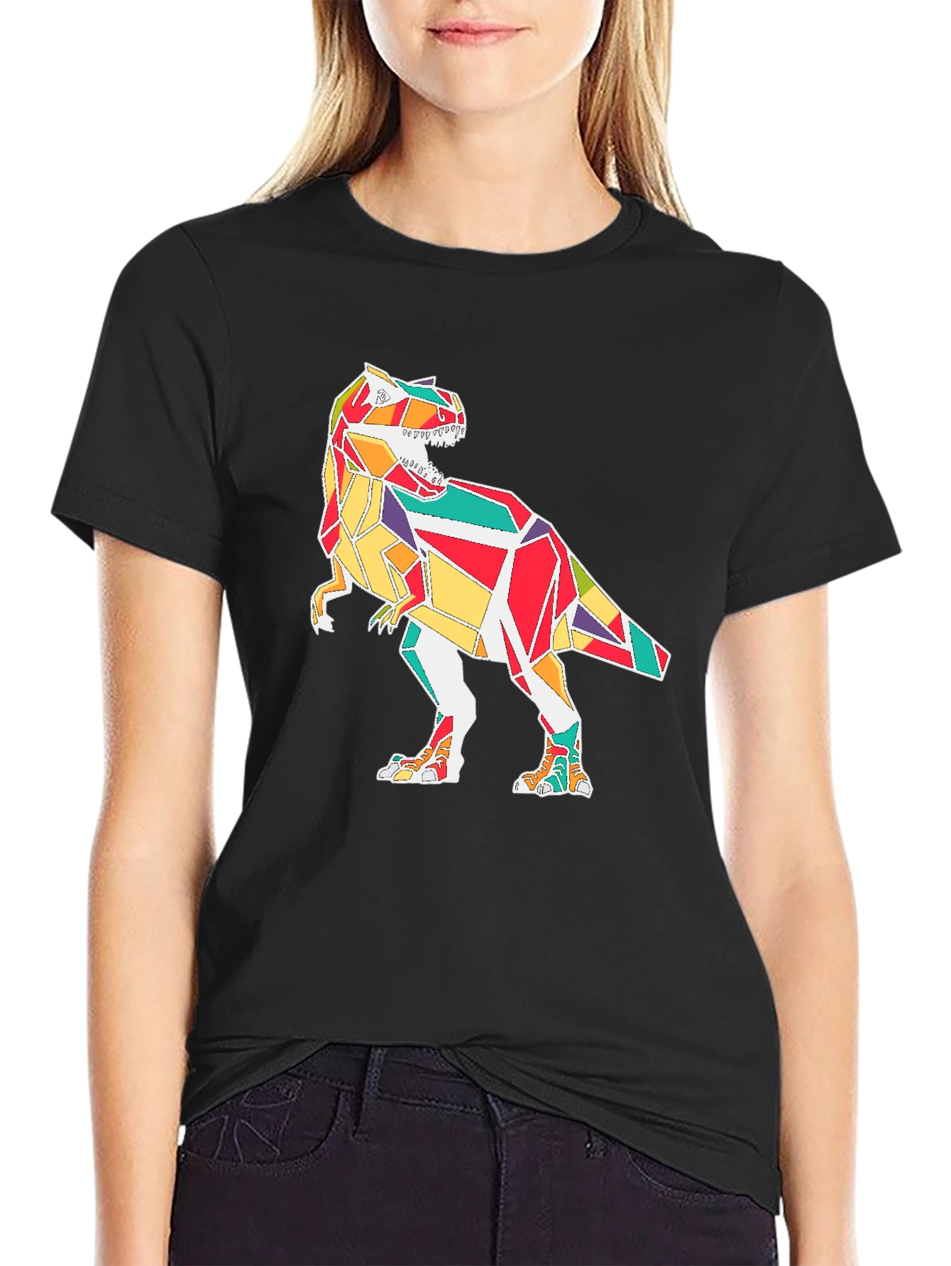 Geometric Dinosaur Graphic Tee
