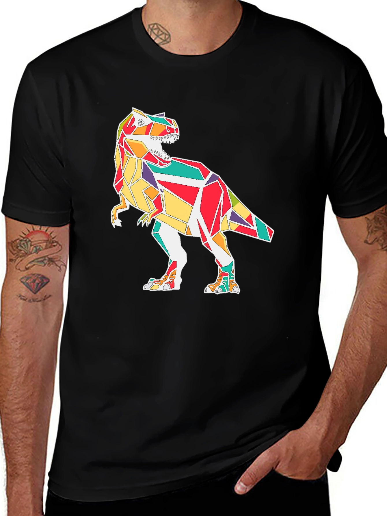 Geometric Dinosaur Graphic Tee