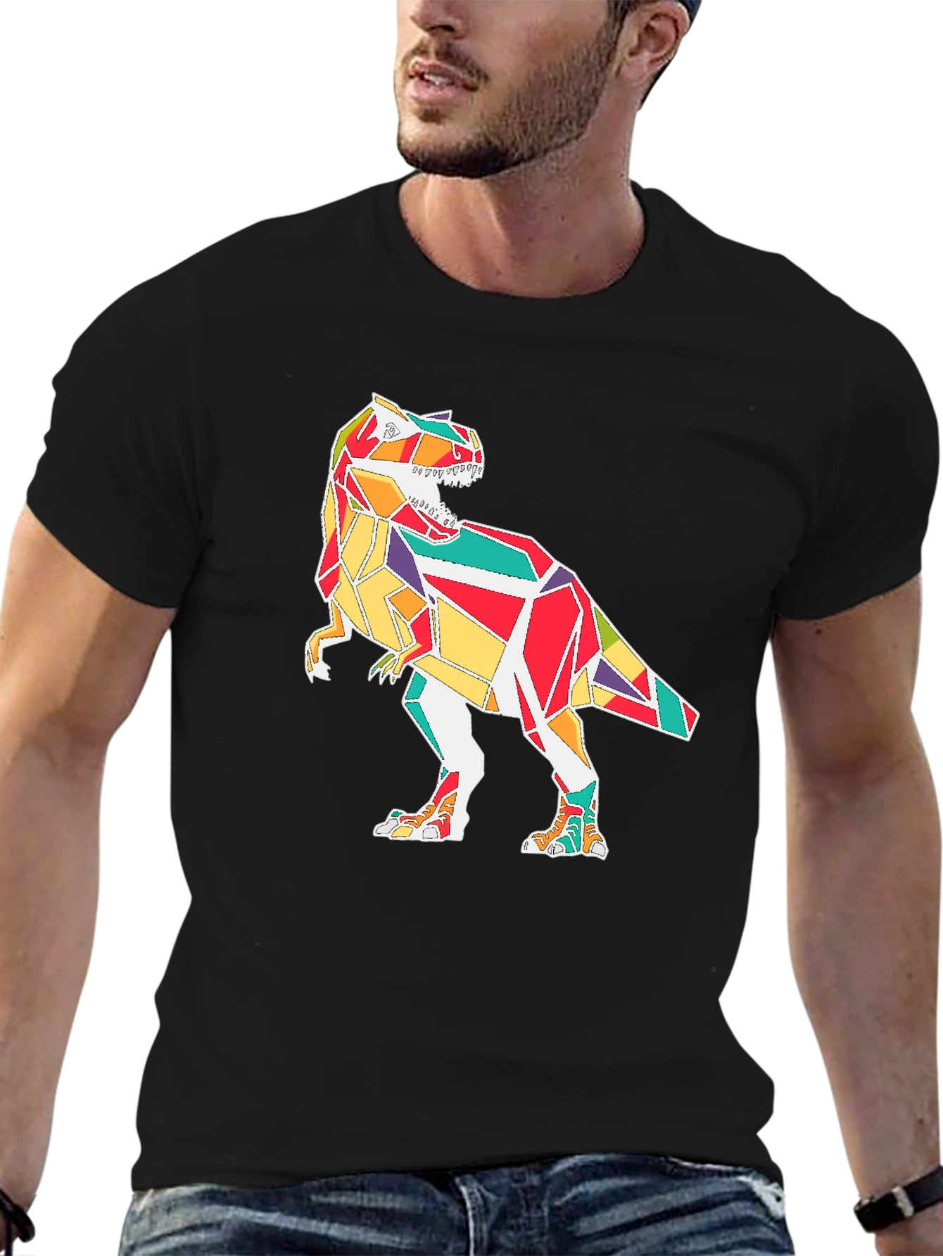 Geometric Dinosaur Graphic Tee