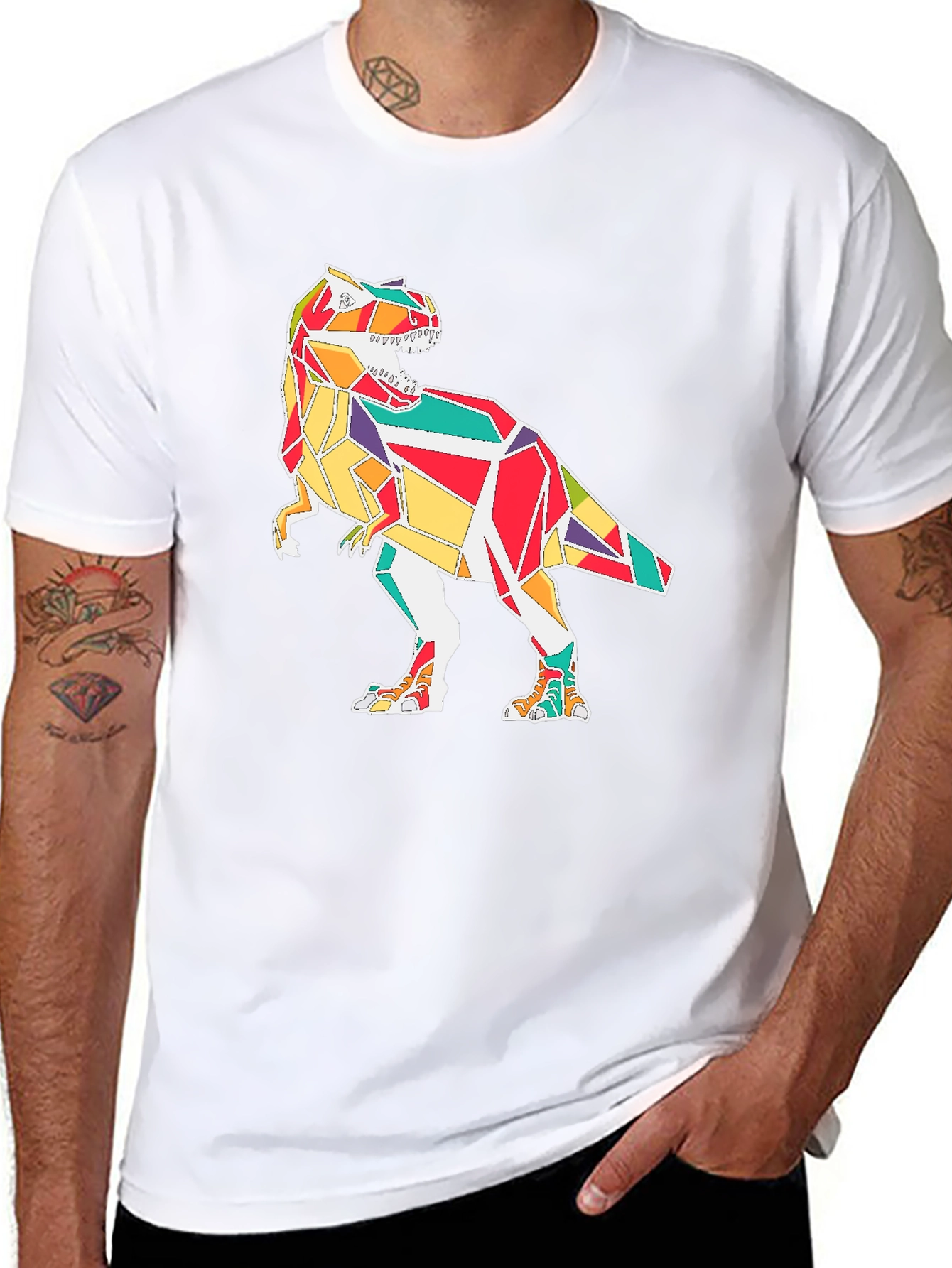 Geometric Dinosaur Graphic Tee