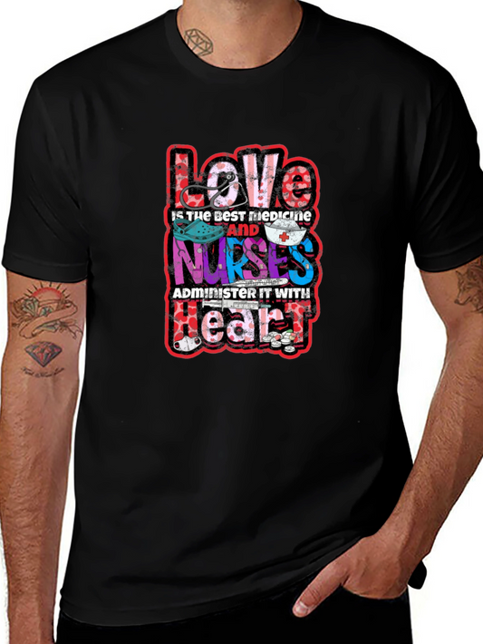 Love Nurses T-Shirt - Best Medicine Heart Tee