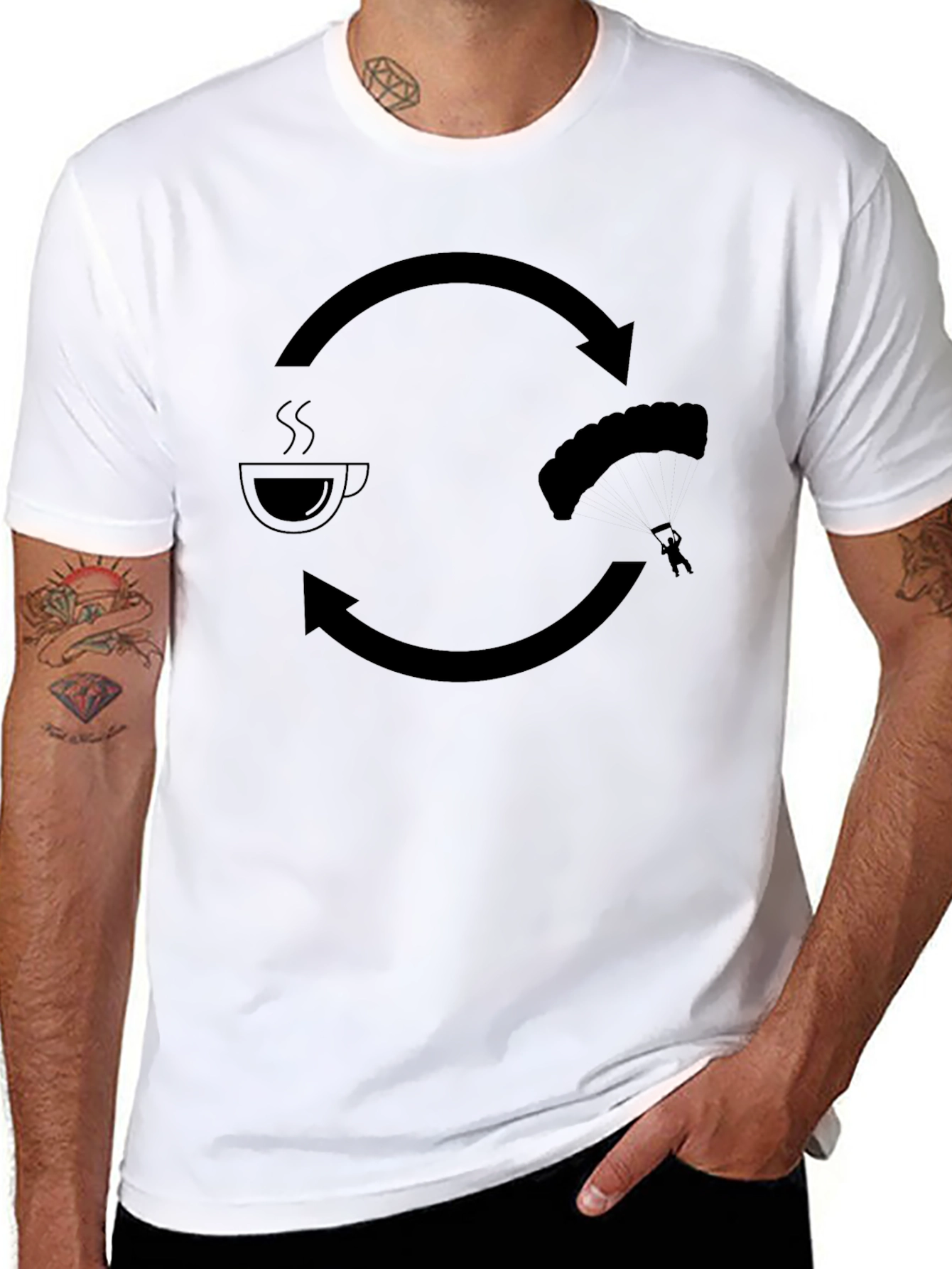 Coffee & Skydiving Mens Graphic T-Shirt