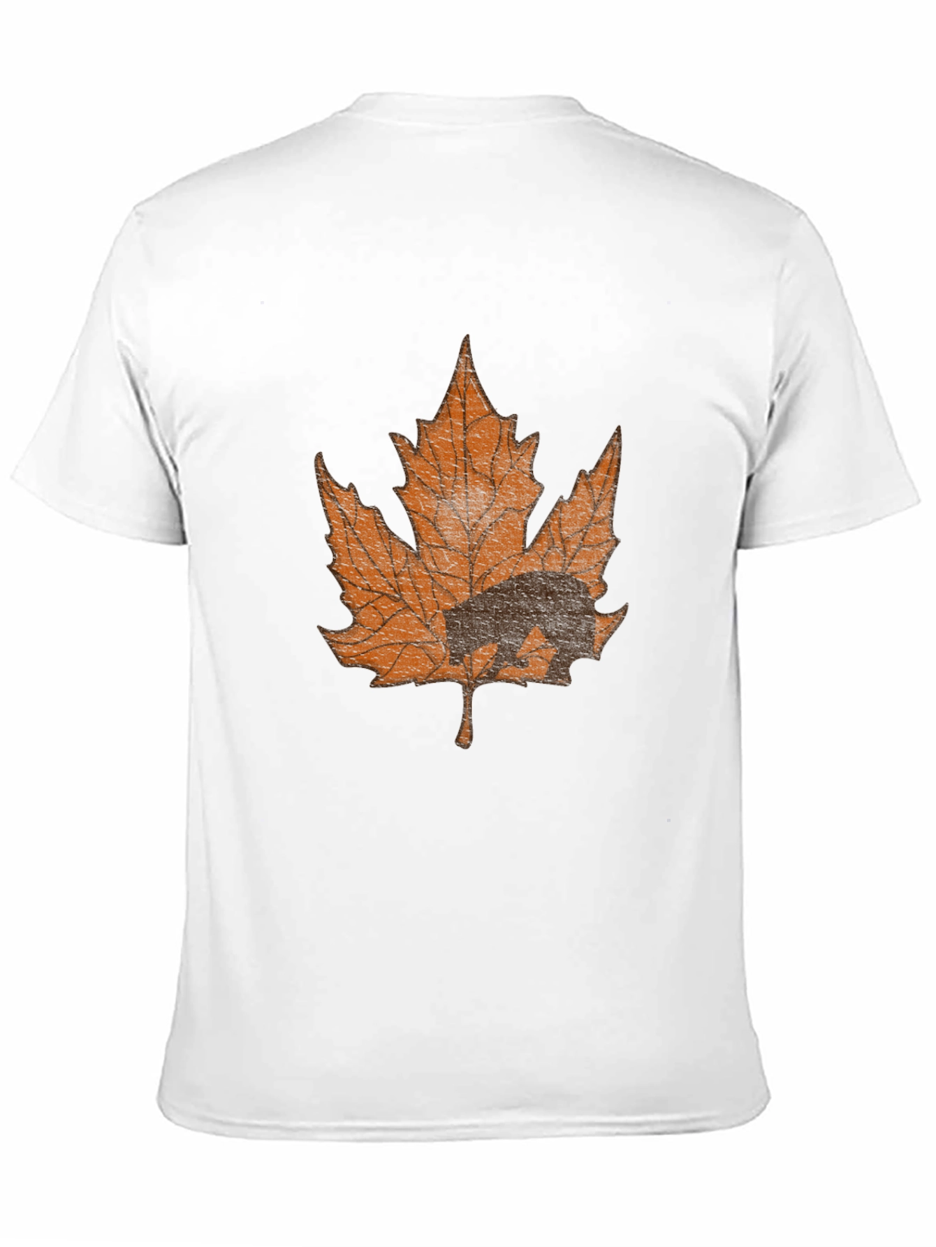 Bear in Maple Leaf Graphic T-Shirt