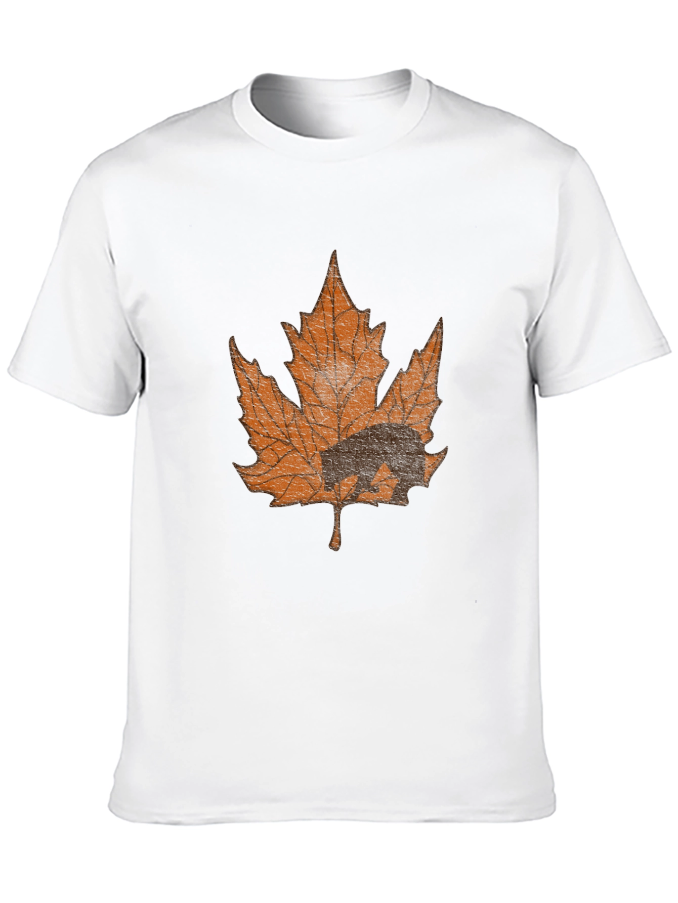 Bear in Maple Leaf Graphic T-Shirt