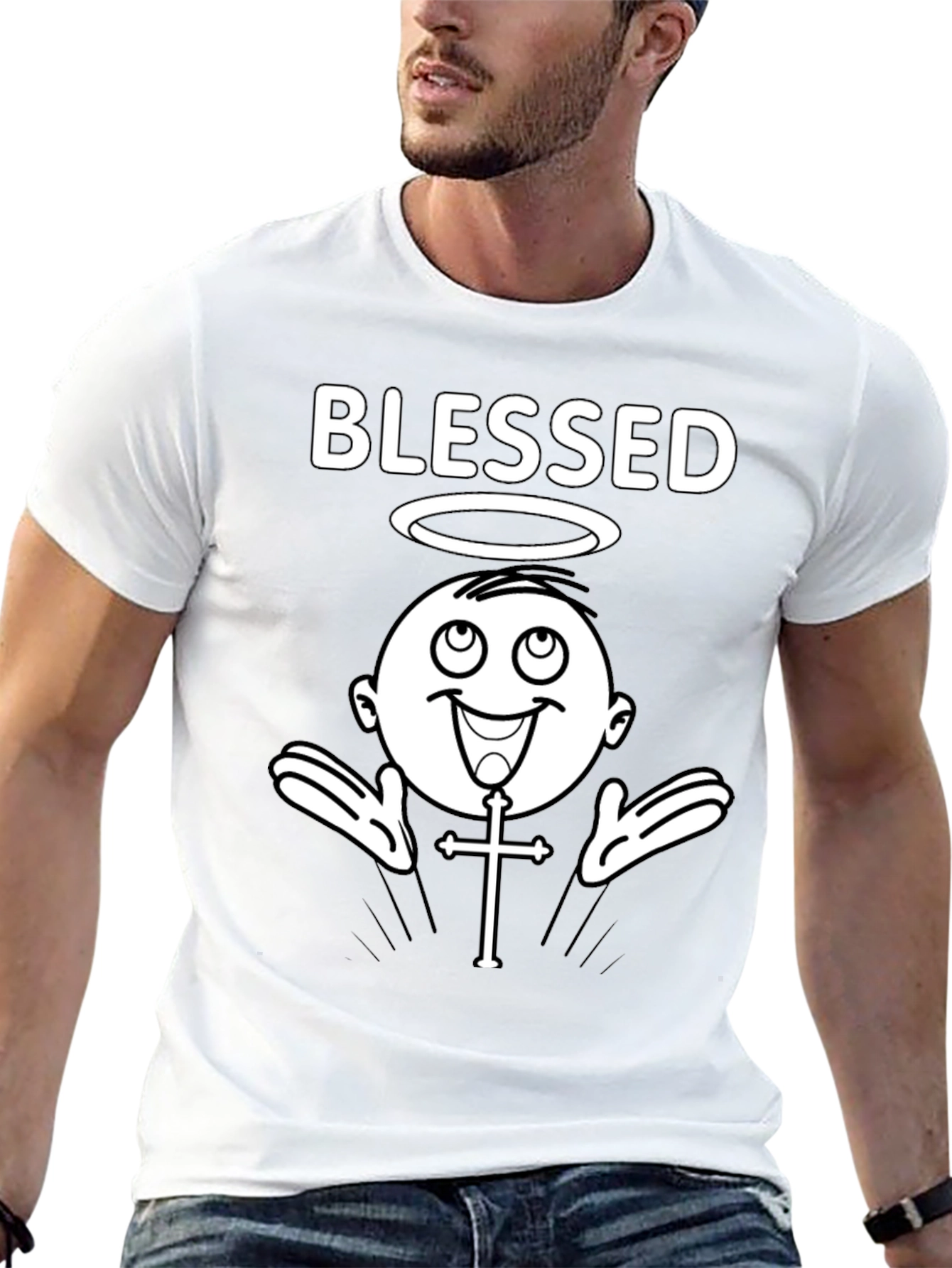 Blessed Angel Graphic T-Shirt - Black