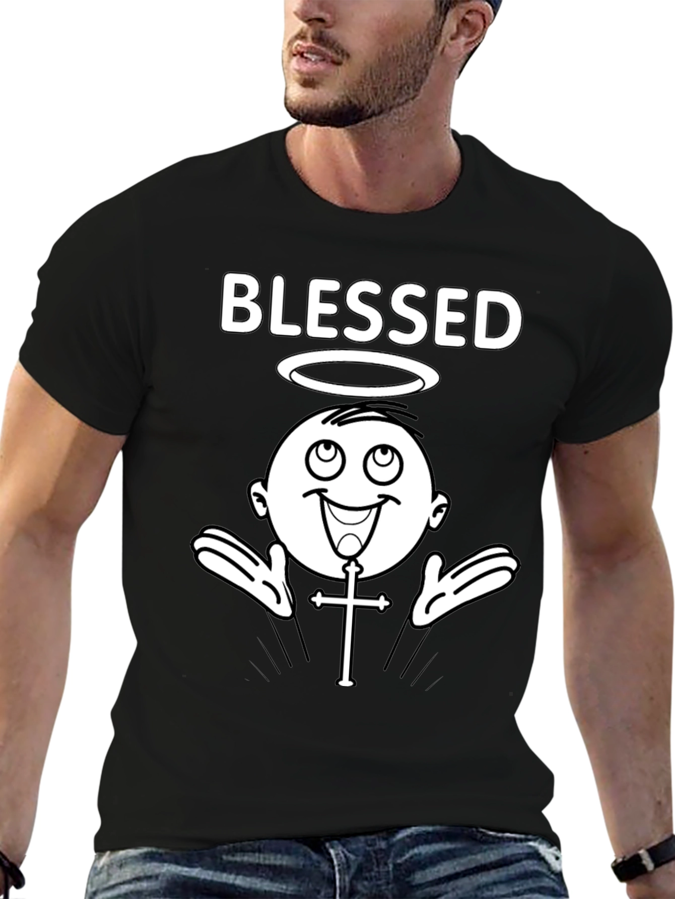 Blessed Angel Graphic T-Shirt - Black