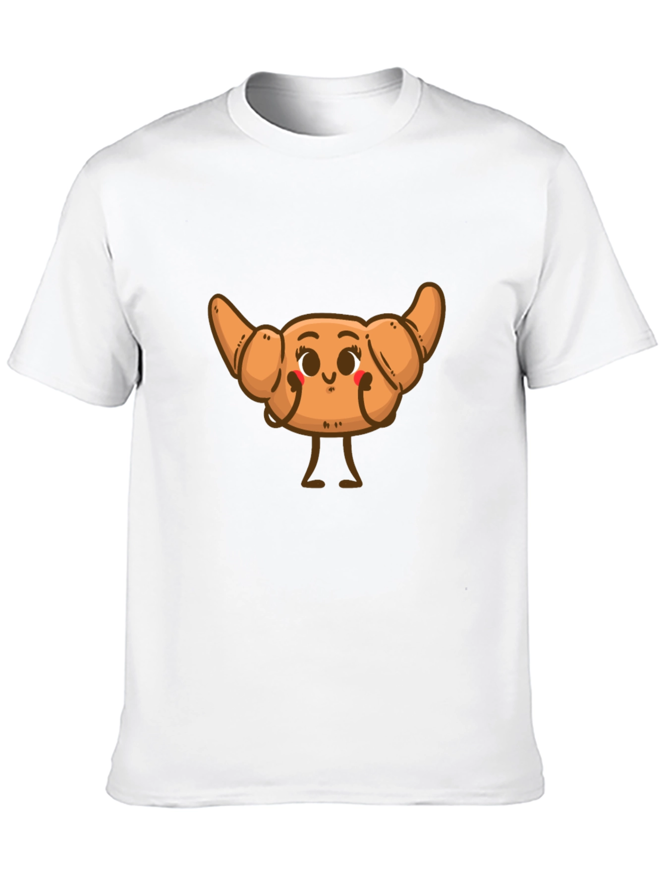 Cute Croissant Cartoon Graphic T-Shirt