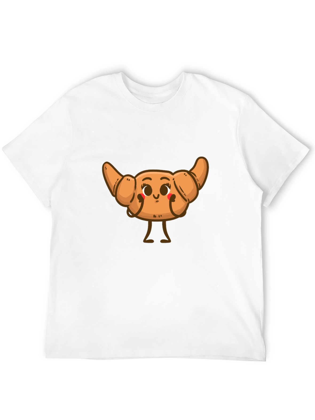 Cute Croissant Cartoon Graphic T-Shirt