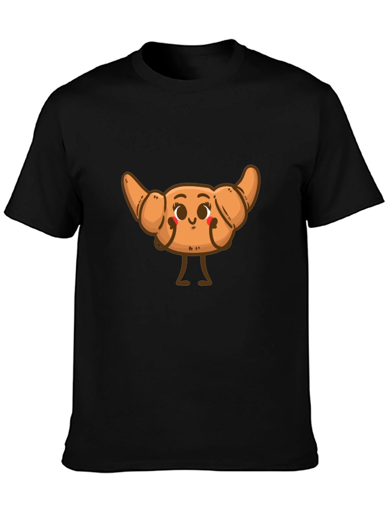 Cute Croissant Cartoon Graphic T-Shirt