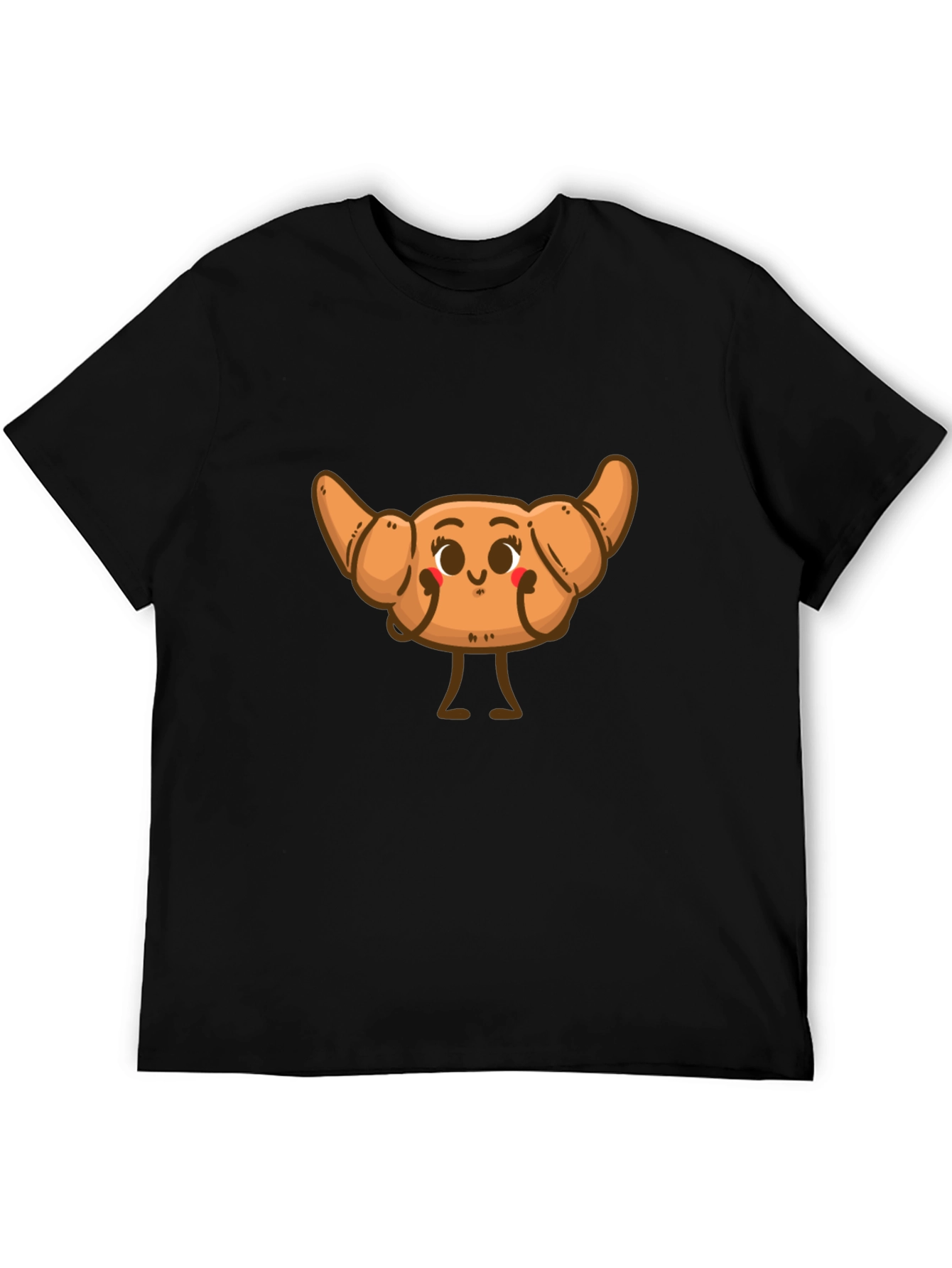Cute Croissant Cartoon Graphic T-Shirt