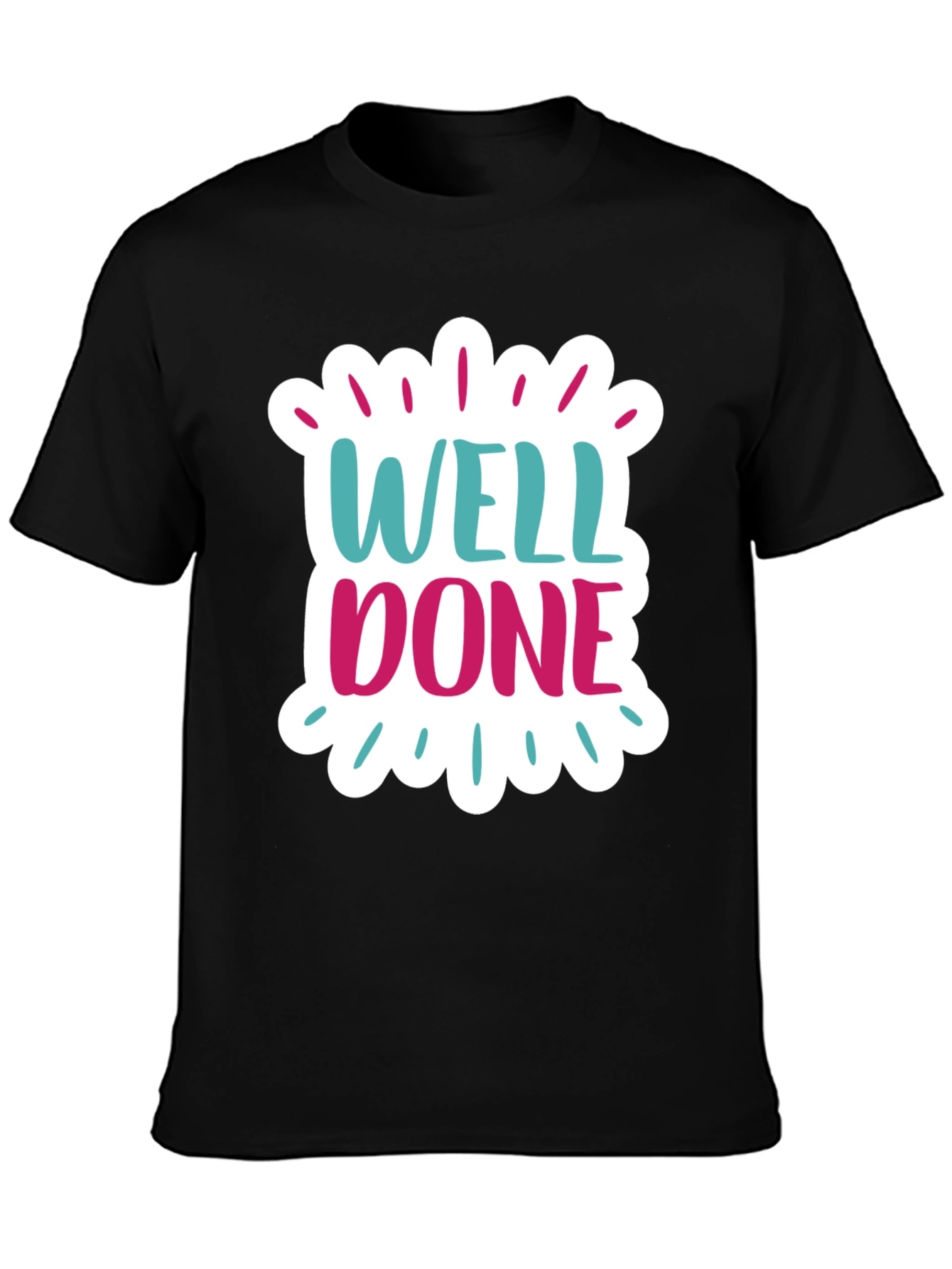 Well Done Graphic Black Cotton T-Shirt