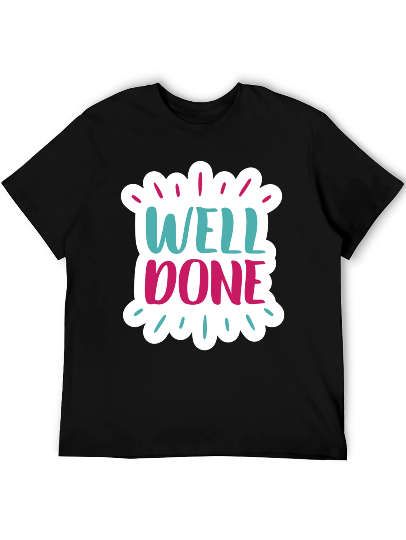 Well Done Graphic Black Cotton T-Shirt
