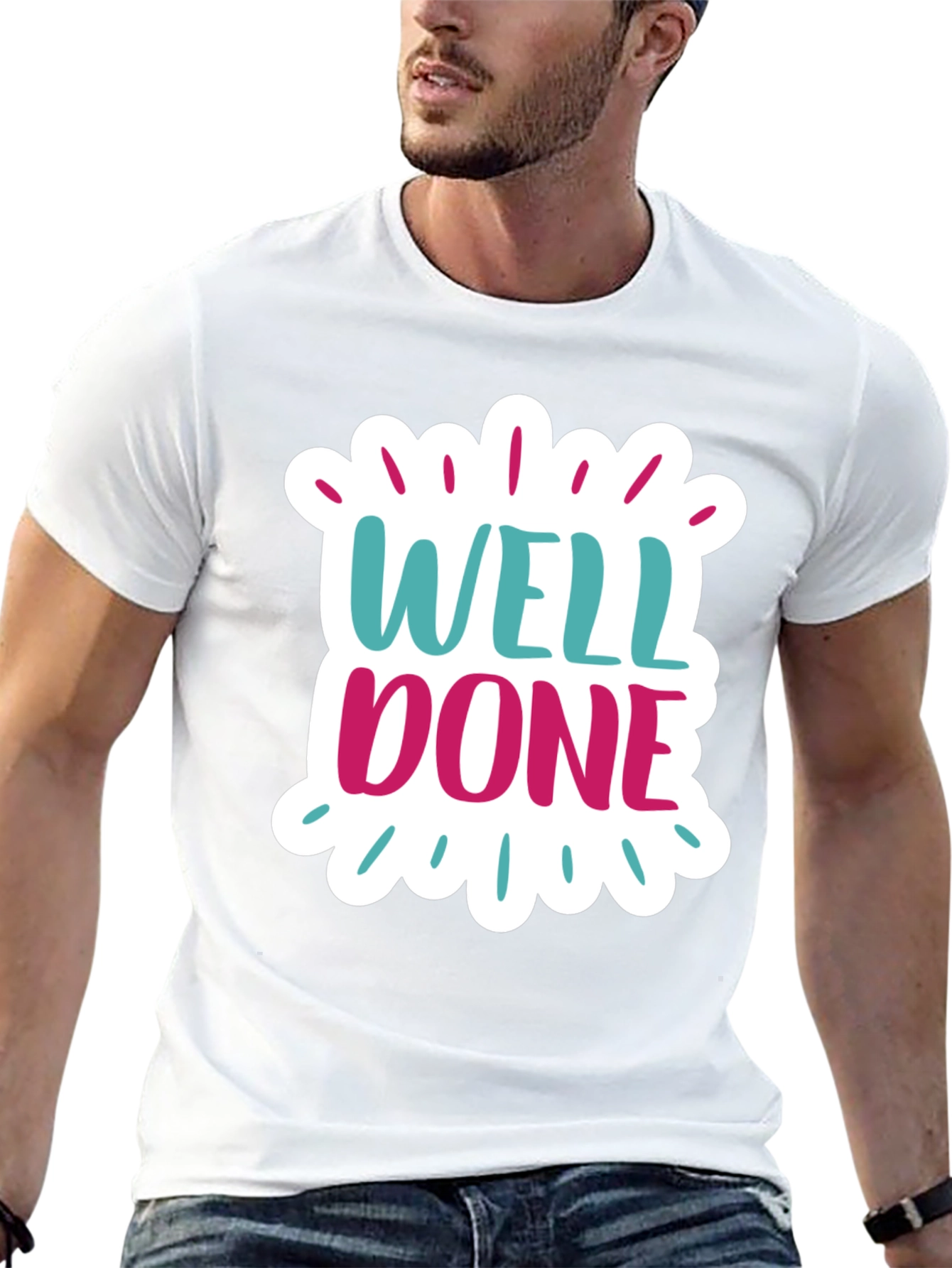 Well Done Graphic Black Cotton T-Shirt