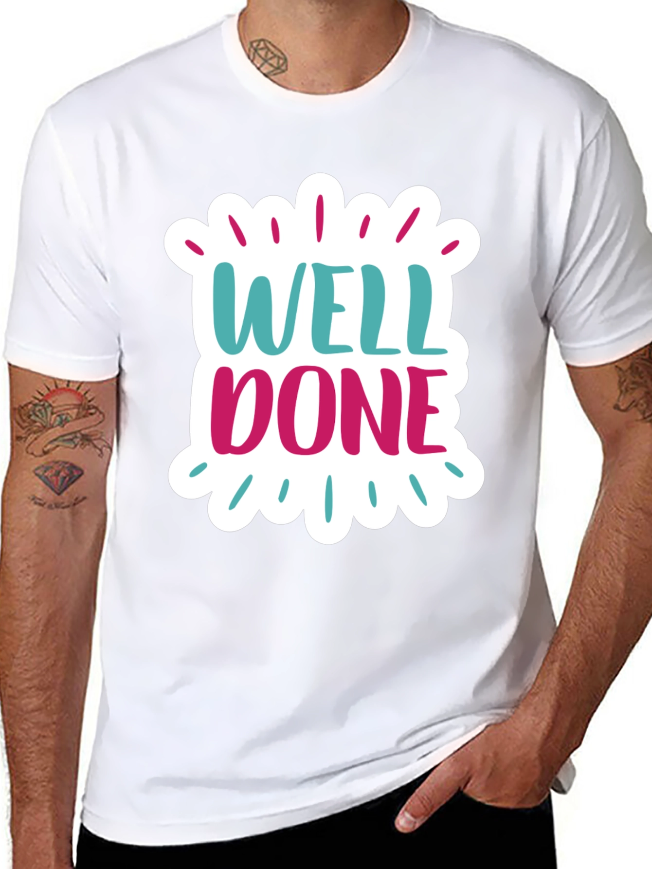 Well Done Graphic Black Cotton T-Shirt