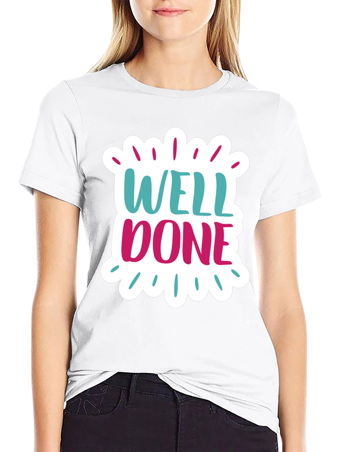 Well Done Graphic Black Cotton T-Shirt