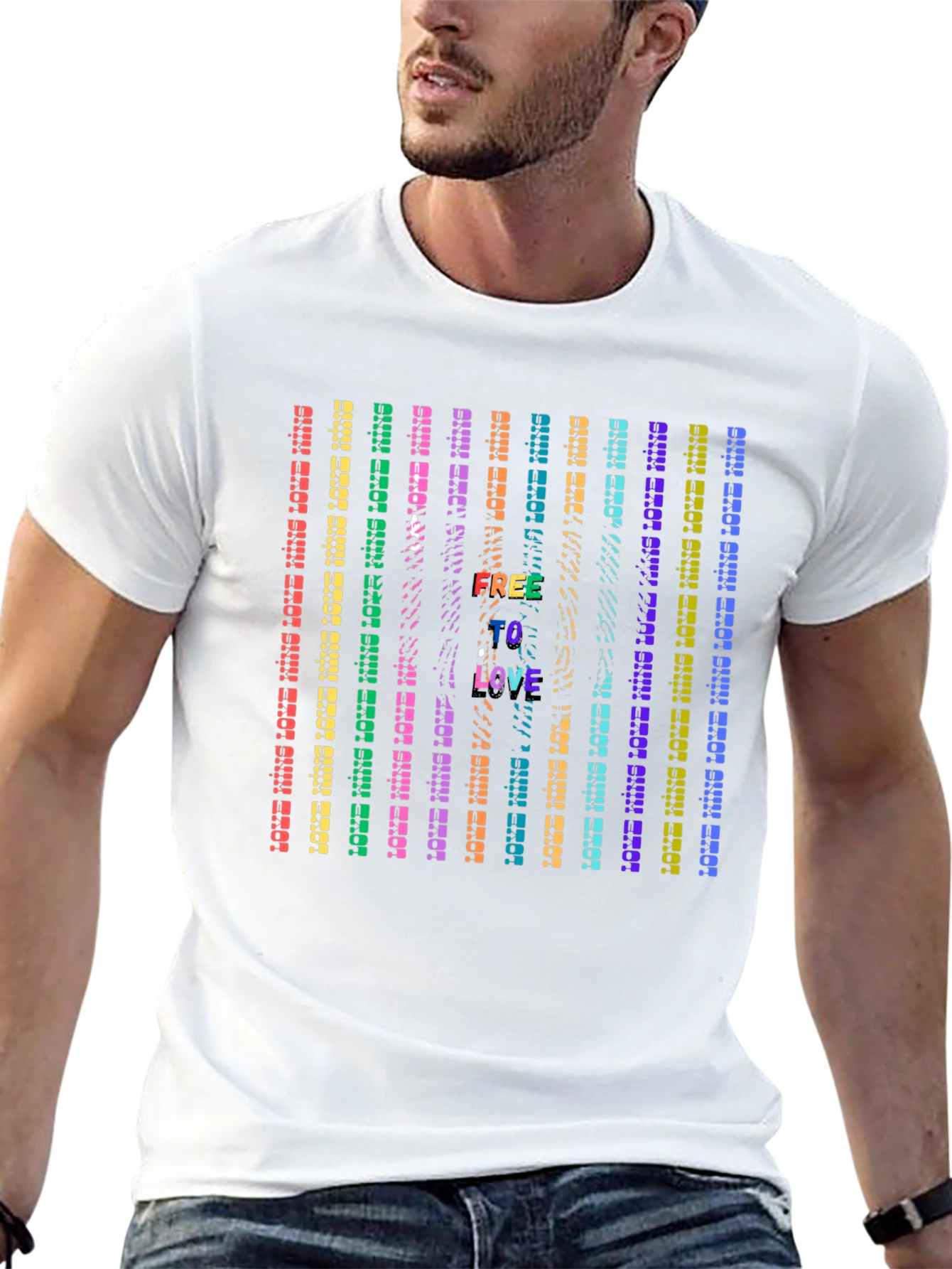 Free To Love Rainbow Pride Graphic Tee