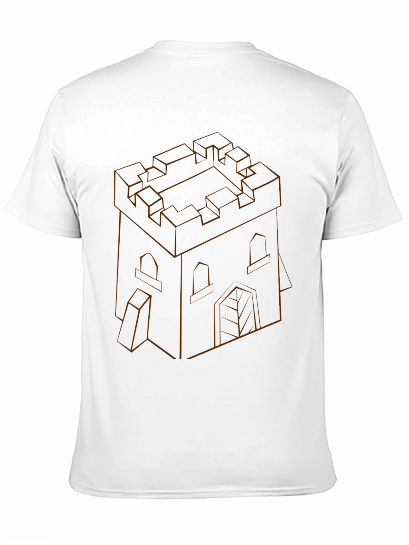 Isometric Castle Outline Black T-Shirt