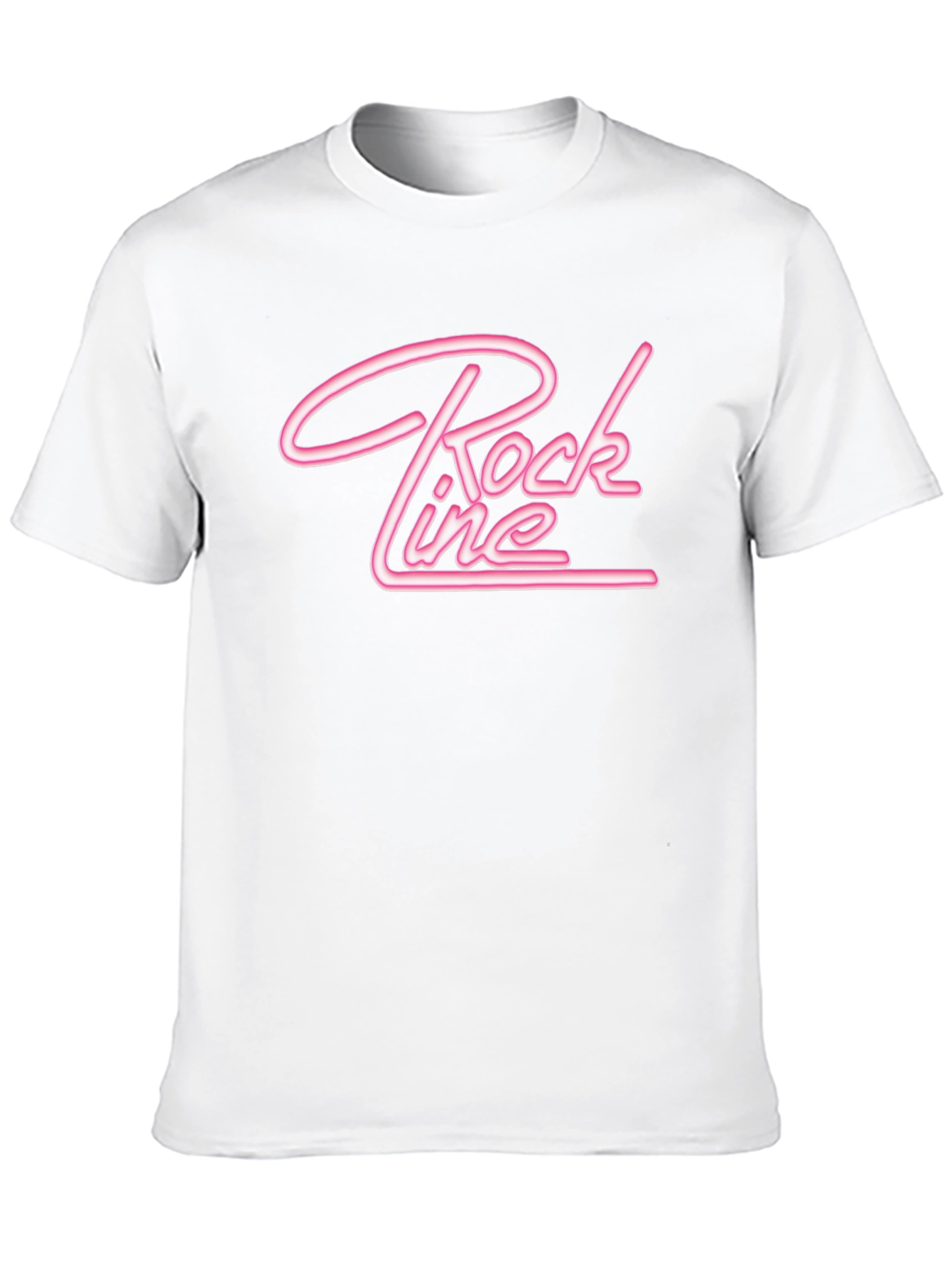 Rock Line Black T-Shirt with Pink Neon Style Graphic
