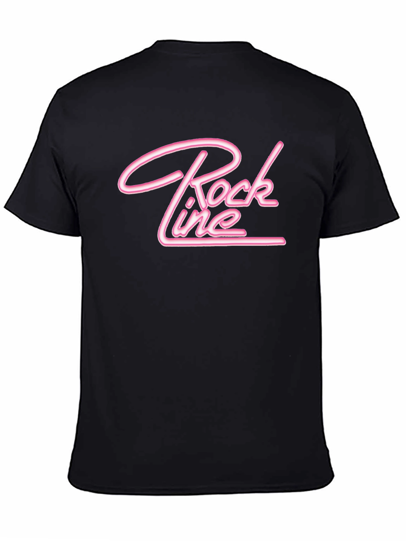 Rock Line Black T-Shirt with Pink Neon Style Graphic