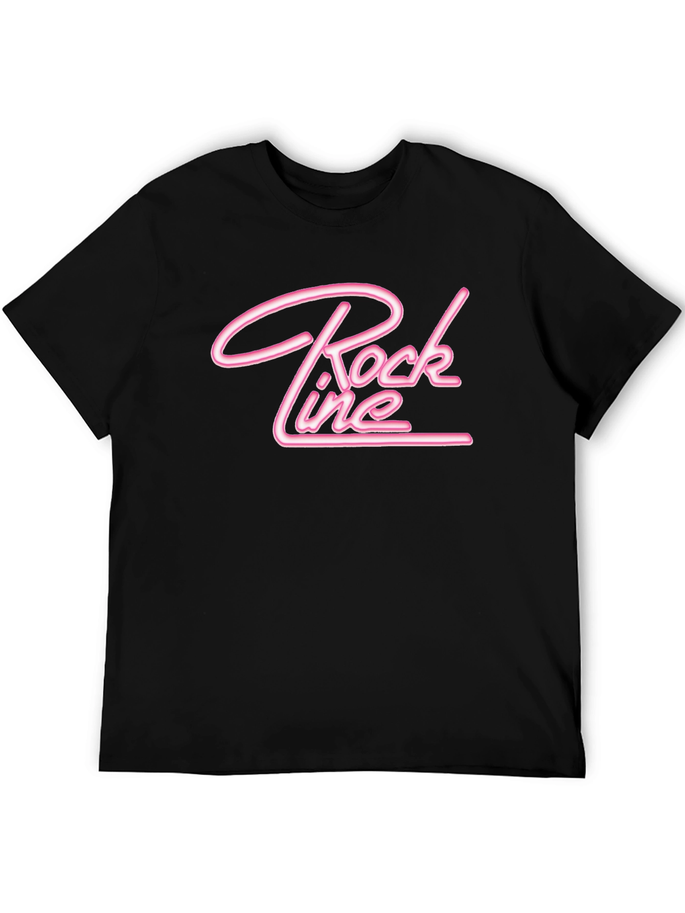 Rock Line Black T-Shirt with Pink Neon Style Graphic