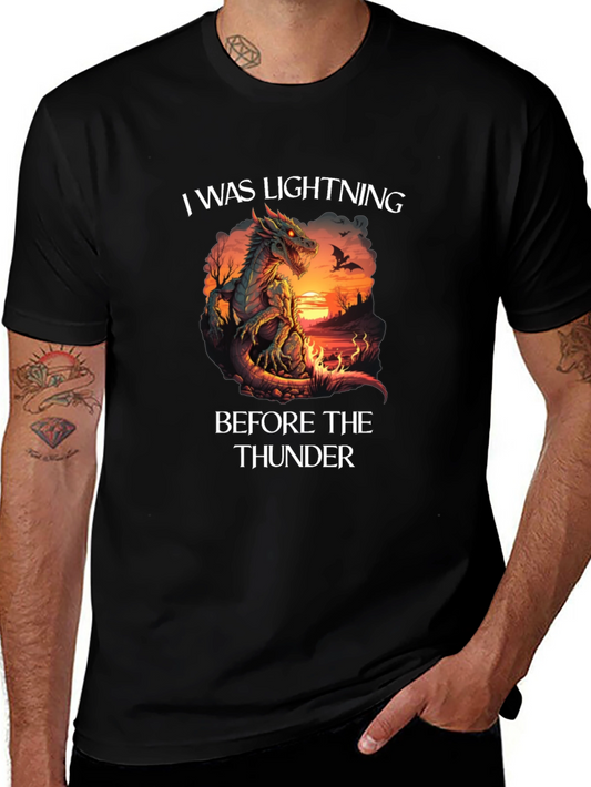 I Was Lightning Before The Thunder Dragon Graphic T-Shirt