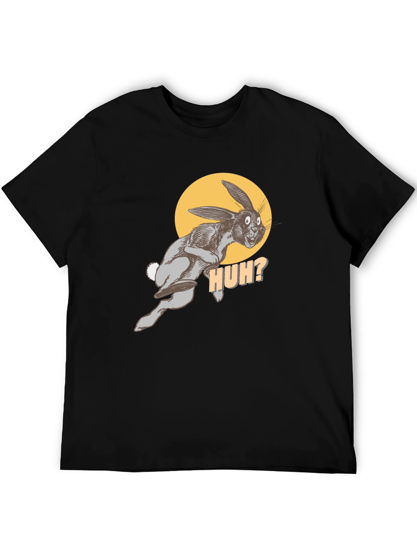 HUH? Rabbit Graphic Black Tee