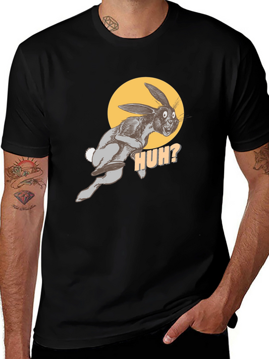 HUH? Rabbit Graphic Black Tee
