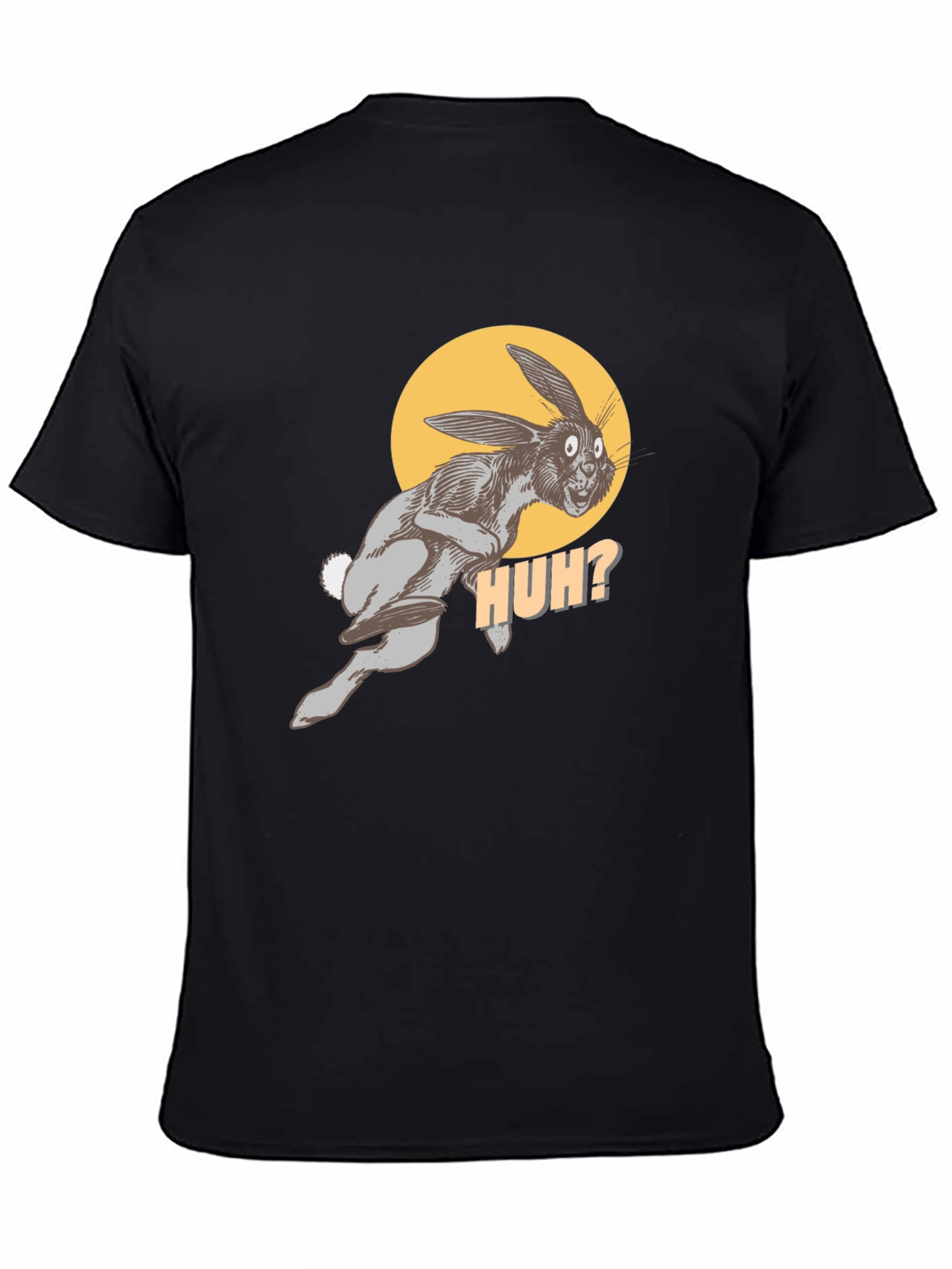 HUH? Rabbit Graphic Black Tee