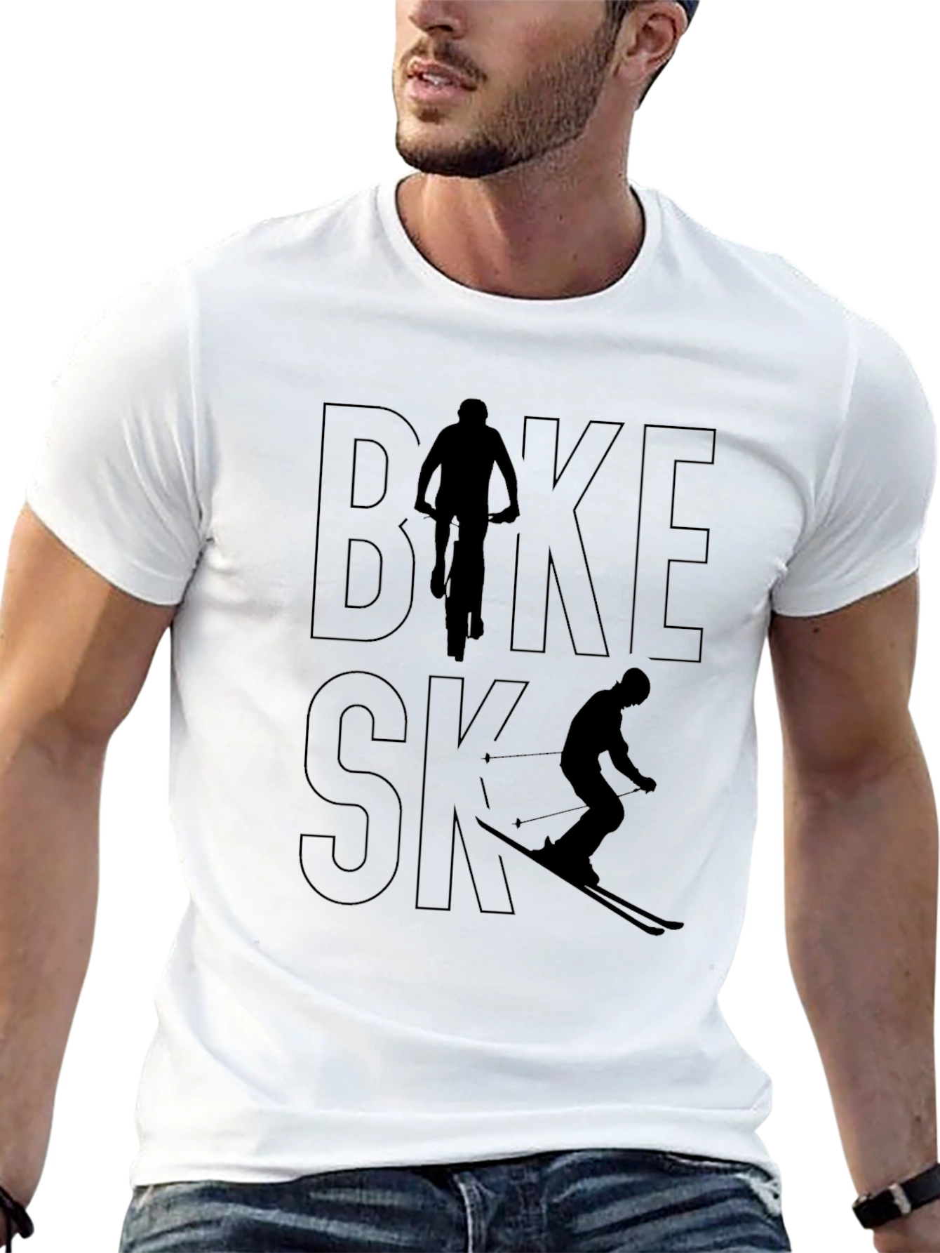 Bike & Ski Graphic Tee - Active Lifestyle Shirt