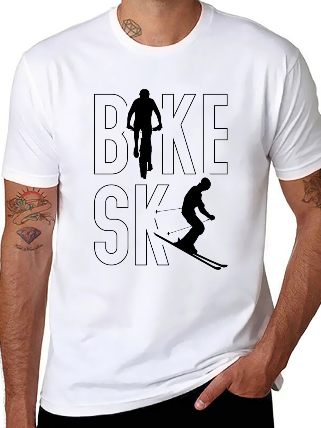 Bike & Ski Graphic Tee - Active Lifestyle Shirt