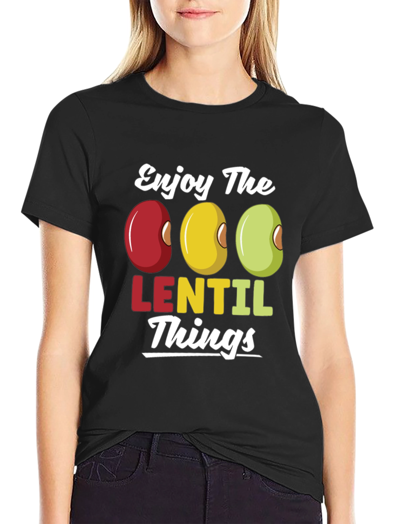 Enjoy Lentil Things T-Shirt - Funny Foodie Tee