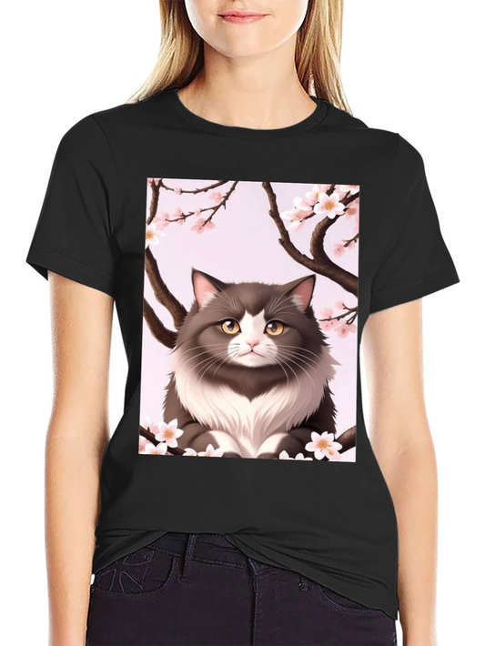 Cat Cherry Blossom T-Shirt