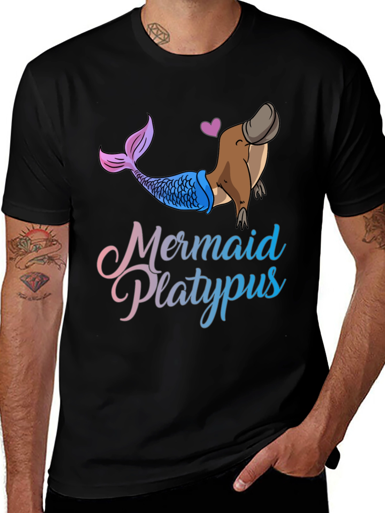 Mermaid Platypus Graphic T-Shirt